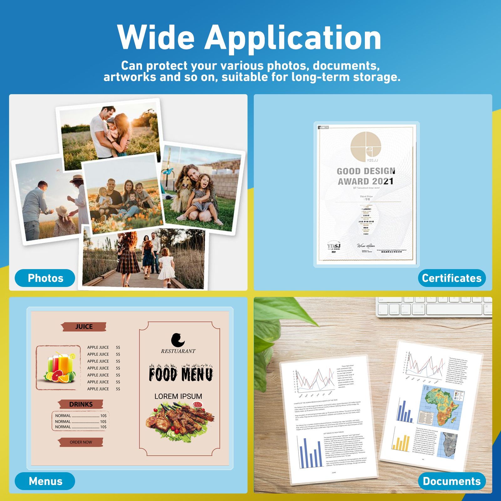 Uinkit Matte Thermal Laminating Pouches, 9 x 11.5 Inches 3 Mil Thick Matte Finish 30/50/100 Pack Fitted for Letter Size Laminating Sheets 8.5 x 11