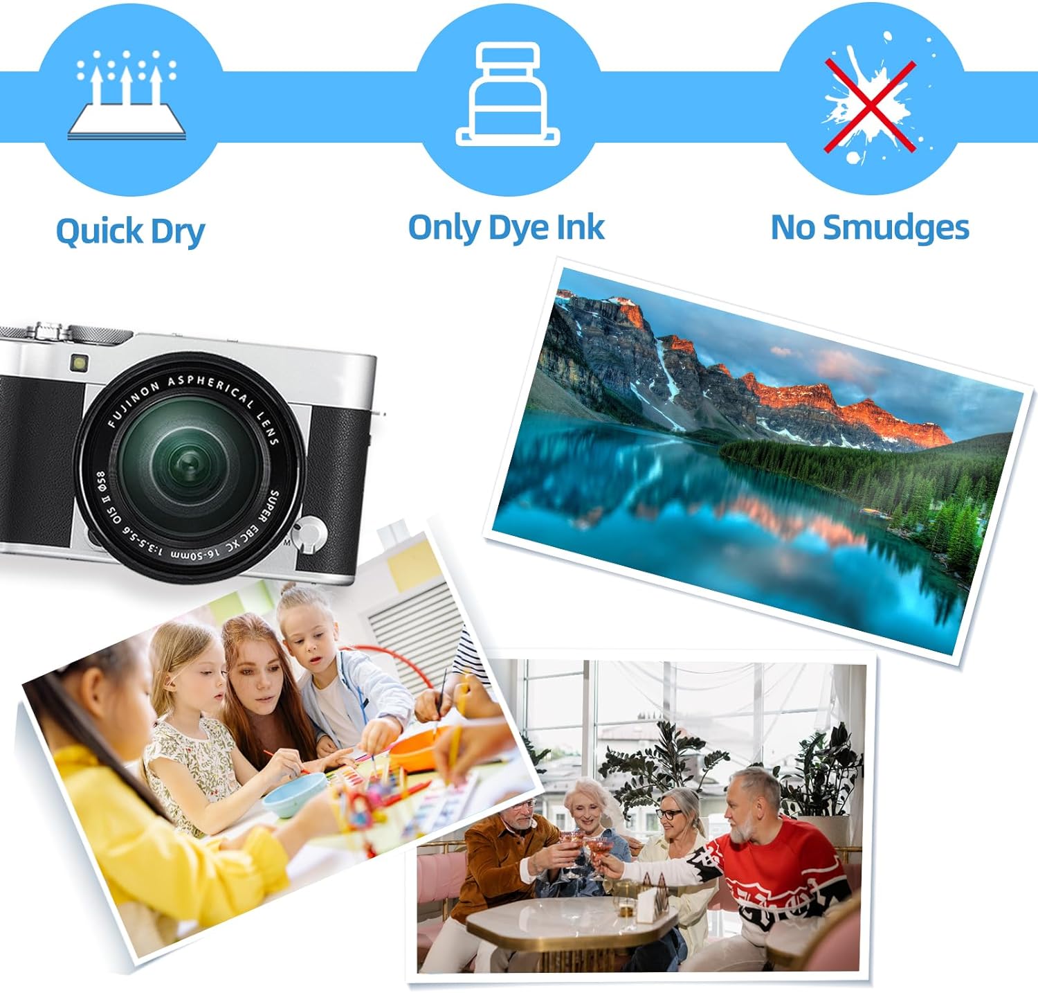 Uinkit  Glossy Inkjet Photo Paper 8.5X14 Inches 48lb 100 Sheets Professional Glossy Photographic Paper Compatible with Inkjet Printer Use DYE INK 180gsm Legal Size UP053