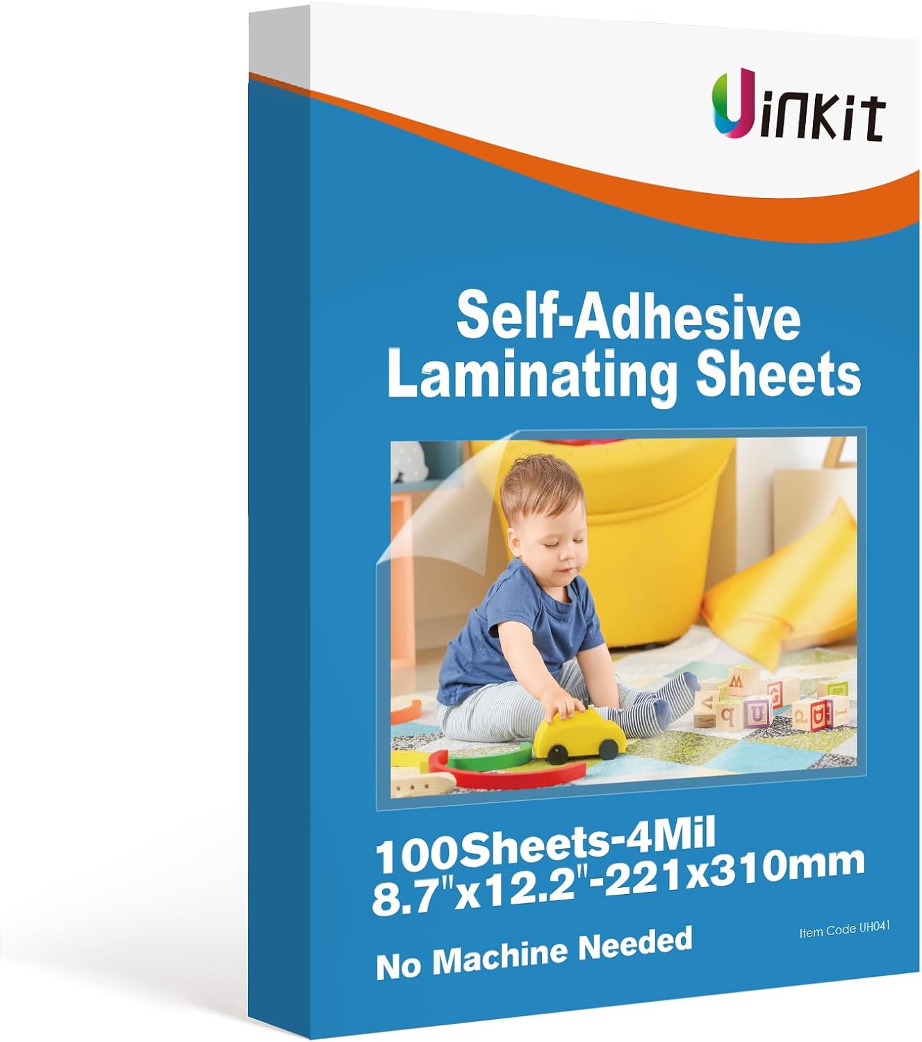 Uinkit 4Mil Self-Adhesive Laminating Sheets, 8.7 x 12.2 Inches Clear Self Sealing Laminating Sheets Suitable for 8.5x11 inches Letter Size, No Machine Needed