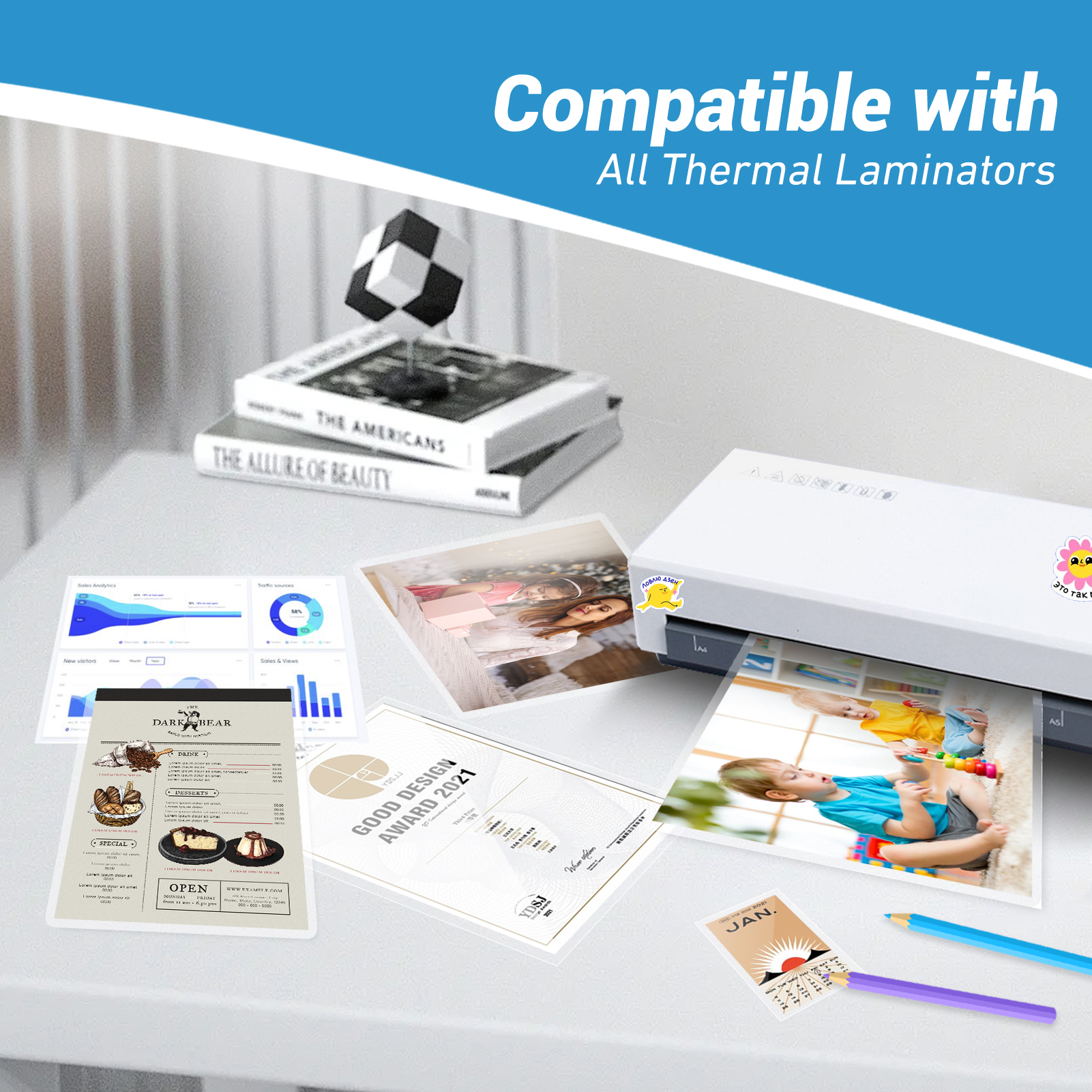 Uinkit Matte Thermal Laminating Pouches, 9 x 11.5 Inches 3 Mil Thick Matte Finish 30/50/100 Pack Fitted for Letter Size Laminating Sheets 8.5 x 11