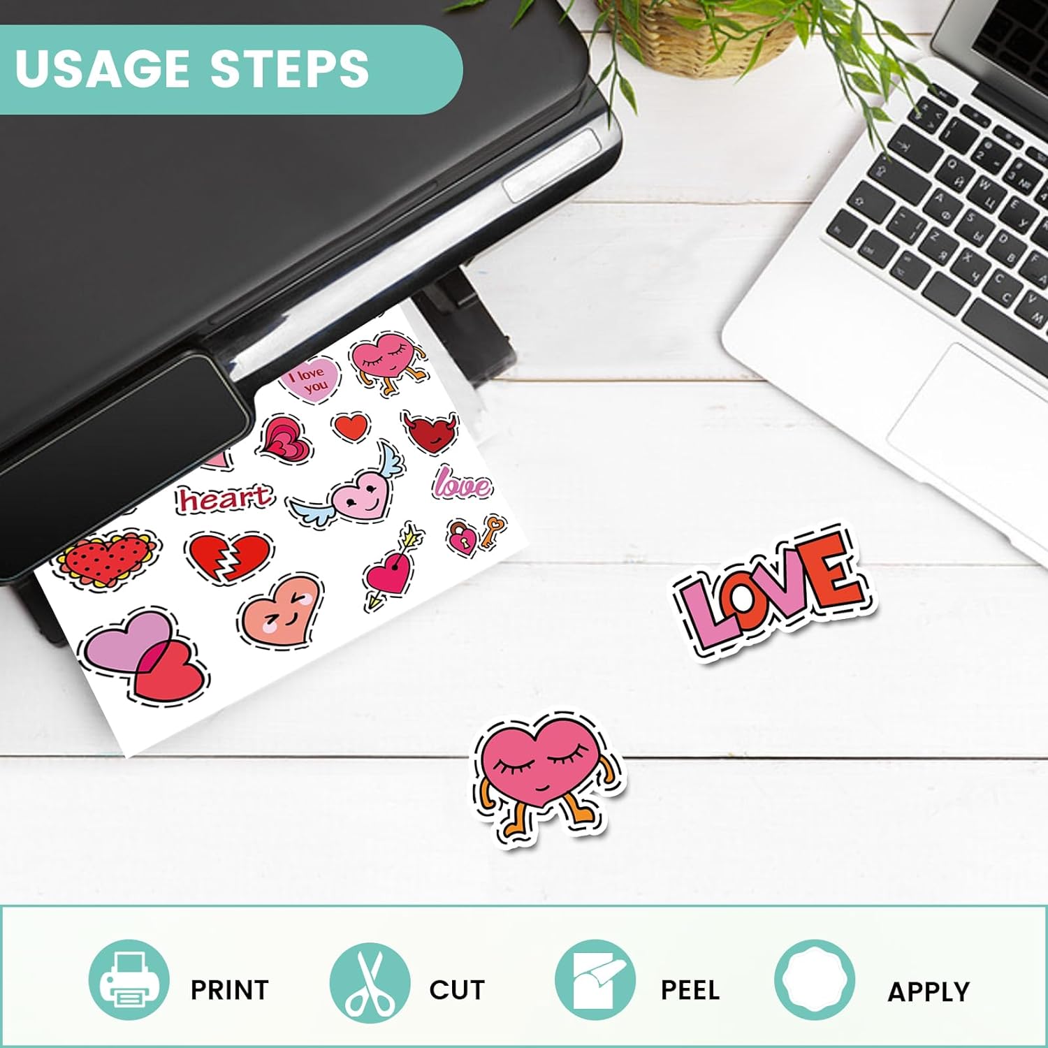 Uinkit Premium Vinyl Sticker for Inkjet Printer 11x17inch Glossy White Sticker Paper 10Sheets Waterproof Vivid Colors US035