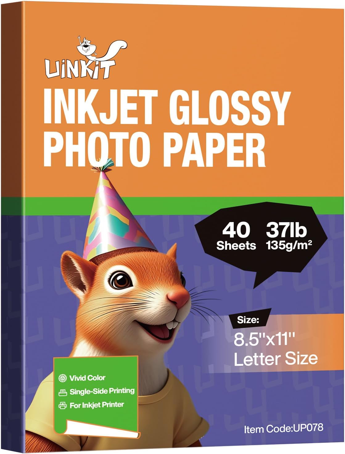 Thin Paper Glossy nkjet 8.5x11 37lb DIY Chip Bag Party Favors Brochure Flyer Inches Printer 135gsm40sheets/100sheets / 200Sheets/240 Sheets A193 / A938/UP078/UP103