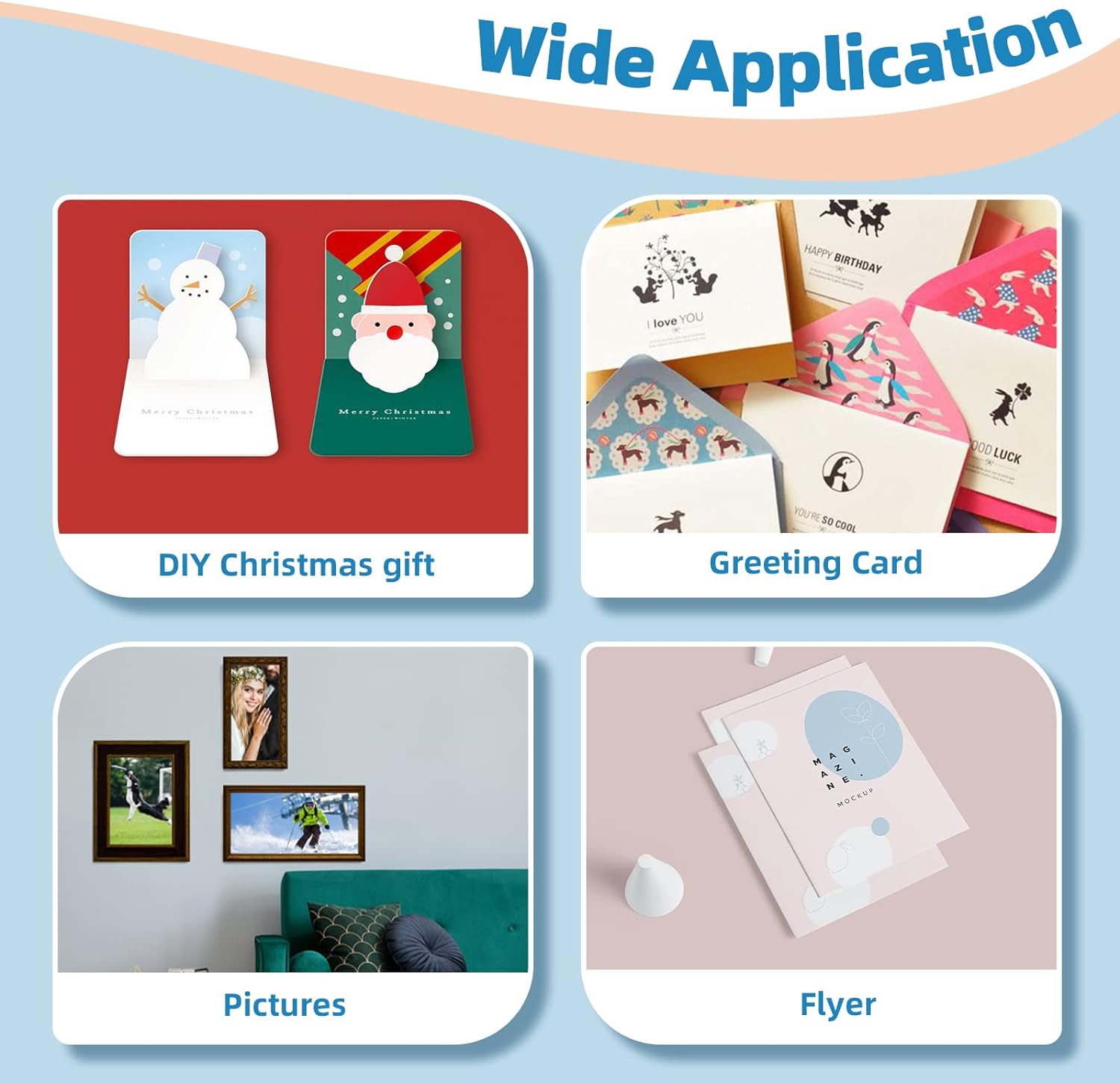 Uinkit Thick Photo Paper 8.5x11 inches 100sheets Double Sides Glossy Heavyweight Photo Paper 300gsm Only Suitable for Professional Inkjet Printer UP054