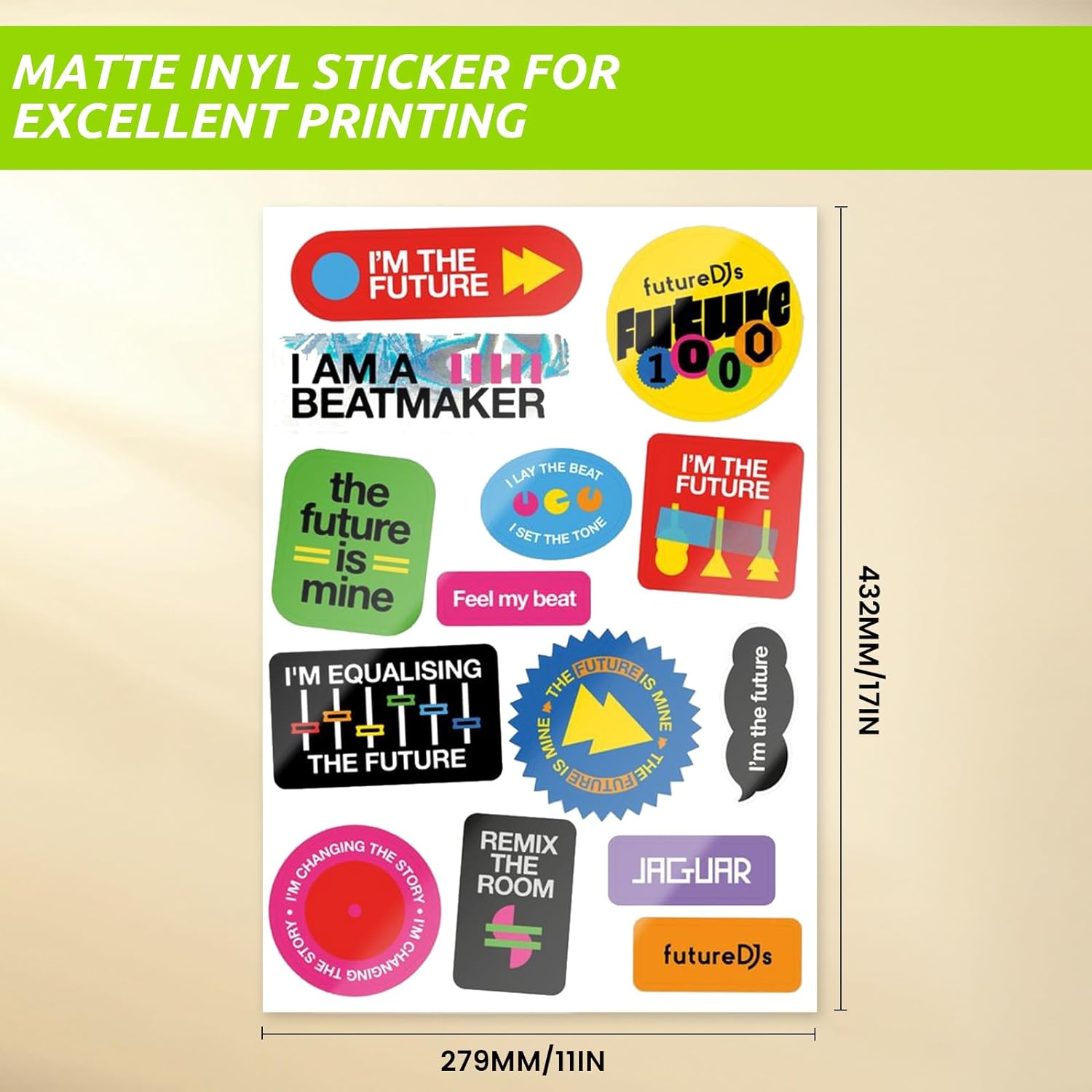 Uinkit Printable Premium  Vinyl Sticker for Inkjet Printer 11x17 inch 10Sheets  Matte White Sticker Paper Waterproof Adhesive Vivid Colors US036