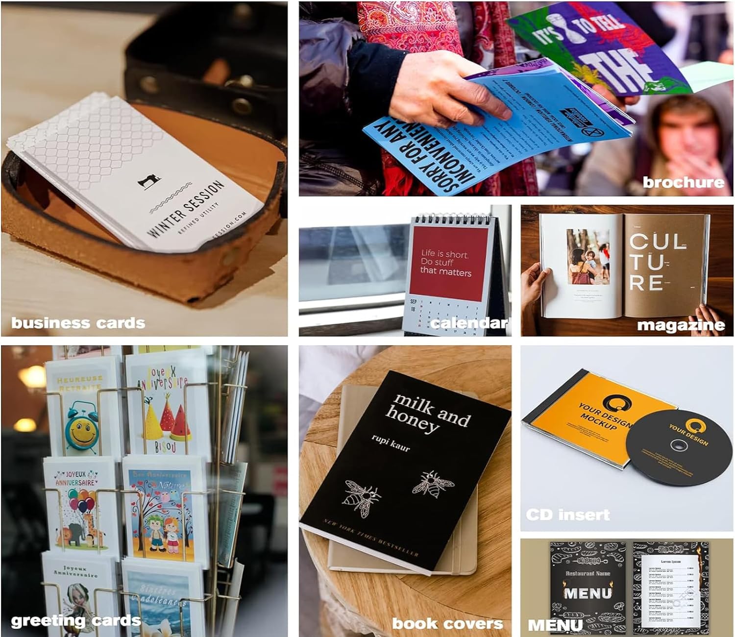 Uinkit Thick Photo Paper 8.5x11 inches 100sheets Double Sides Glossy Heavyweight Photo Paper 300gsm Only Suitable for Professional Inkjet Printer UP054