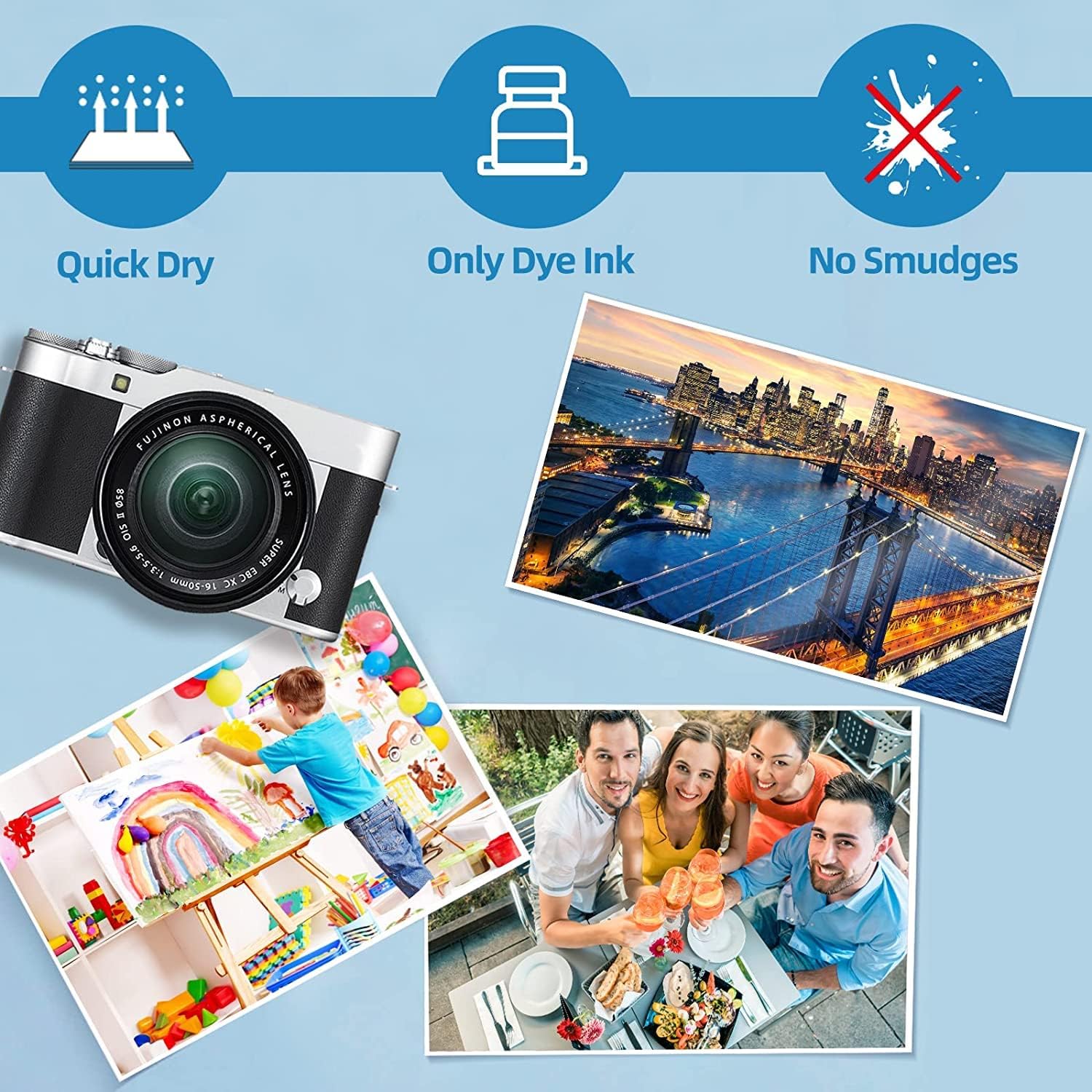 Uinkit Thick Photo Paper 8.5x11 inches 100sheets Double Sides Glossy Heavyweight Photo Paper 300gsm Only Suitable for Professional Inkjet Printer UP054