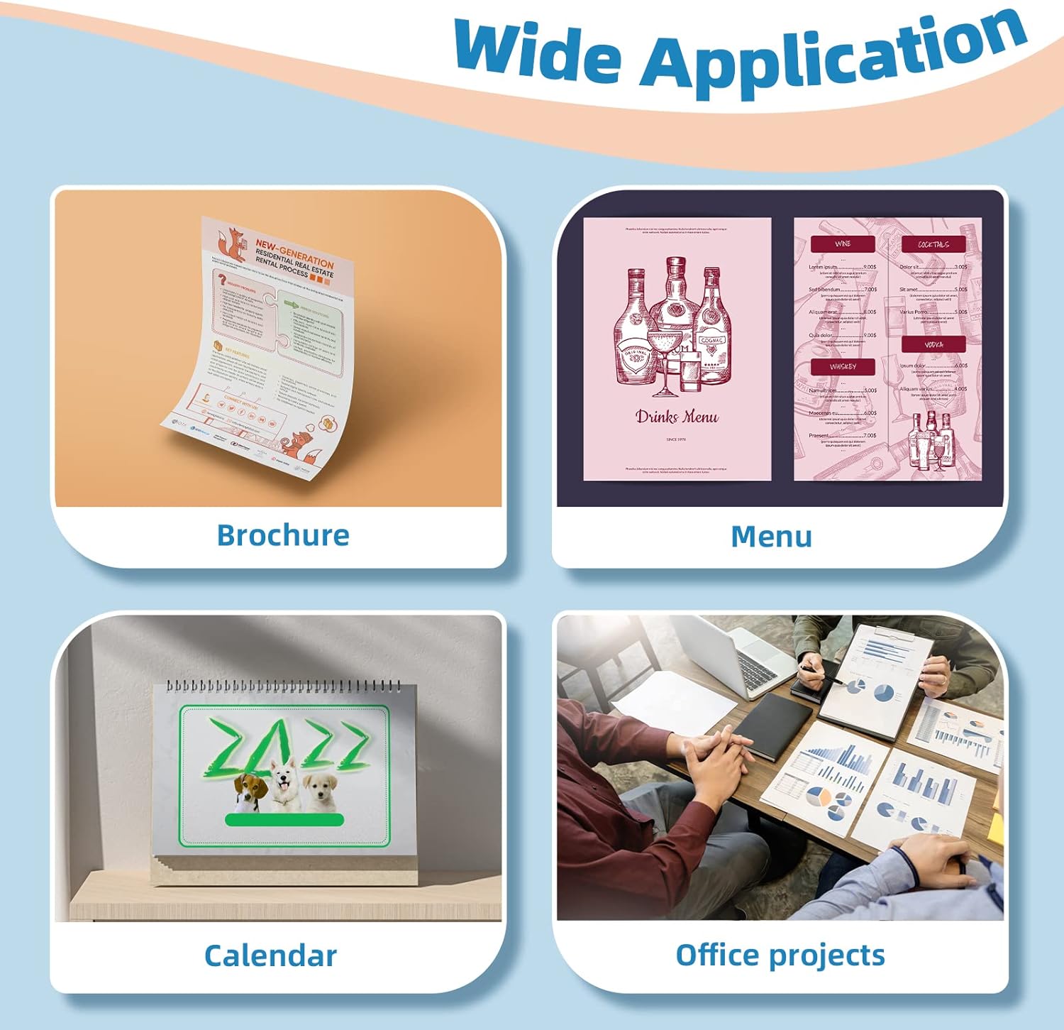 Uinkit 11x17'' Photo Paper Glossy Inkjet 100 Sheets 48lb 180gsm Single Side Poster Playbill Obituary Papers Photographic Copy Printing A3 Size A129