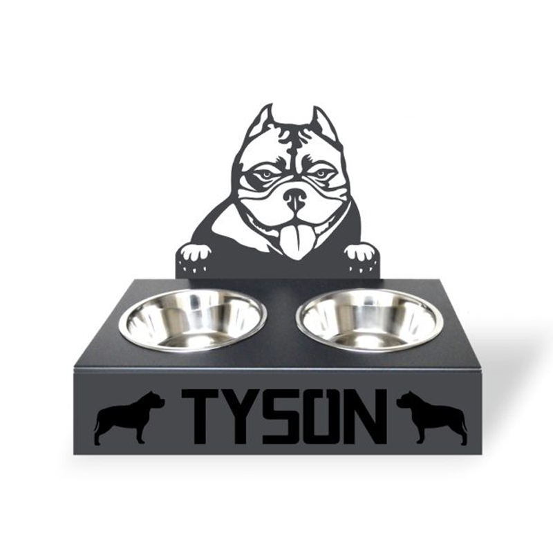 Personalized dog food bowl holder– Customized with your pet’s name