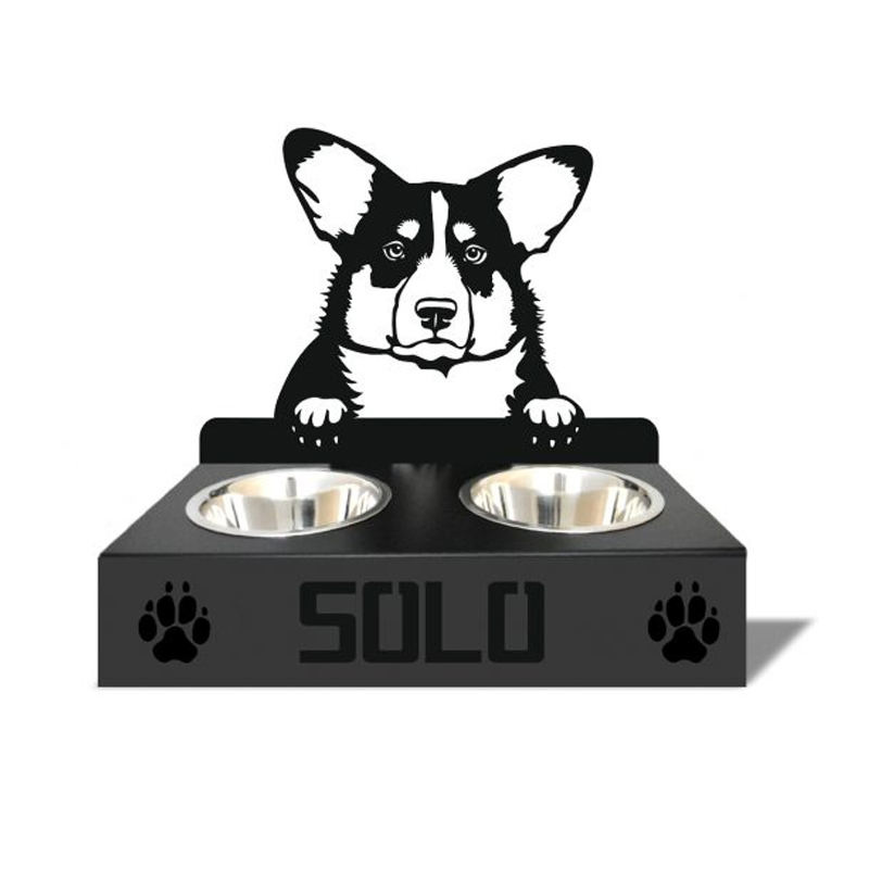 Personalized dog food bowl holder– Customized with your pet’s name