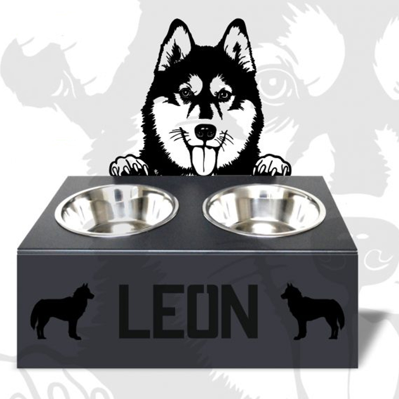 Personalized dog food bowl holder– Customized with your pet’s name