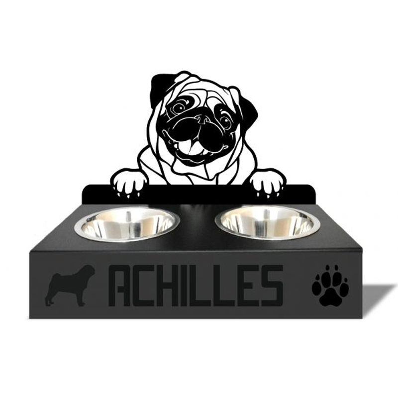 Personalized dog food bowl holder– Customized with your pet’s name