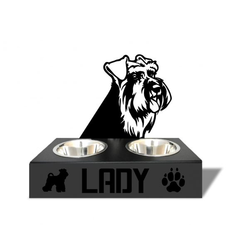 Personalized dog food bowl holder– Customized with your pet’s name