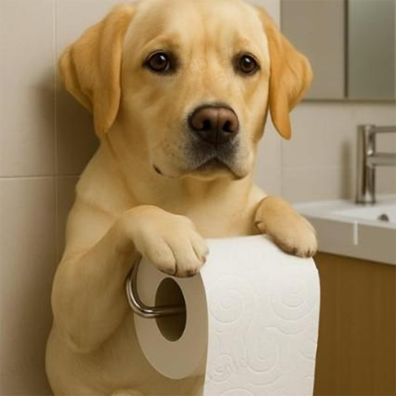 Dog Toilet Paper Roll Holder