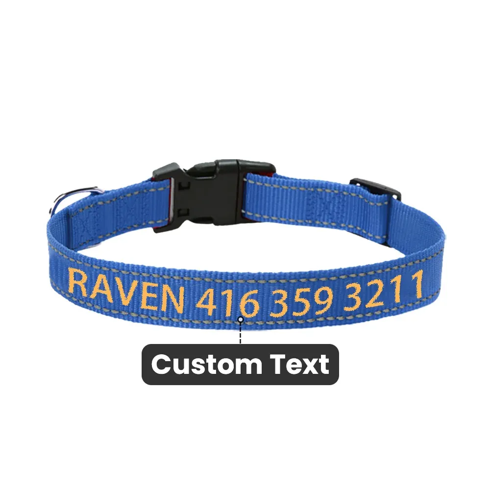 Personalized Multicolor Adjustable Reflective Strips Dog Collar