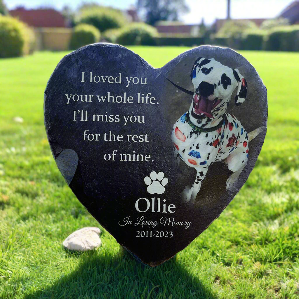 Heartwarming Tribute- I Loved You Your Whole Life, I'll Miss You For The Rest of Mine - Personalized Dog Memorial Stone