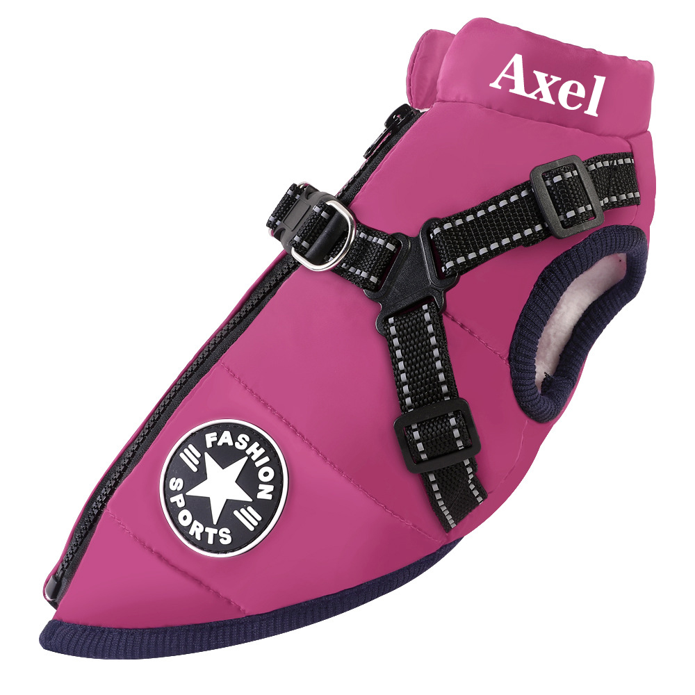 Personalized Warm Waterproof Dog Jacket With Harness
