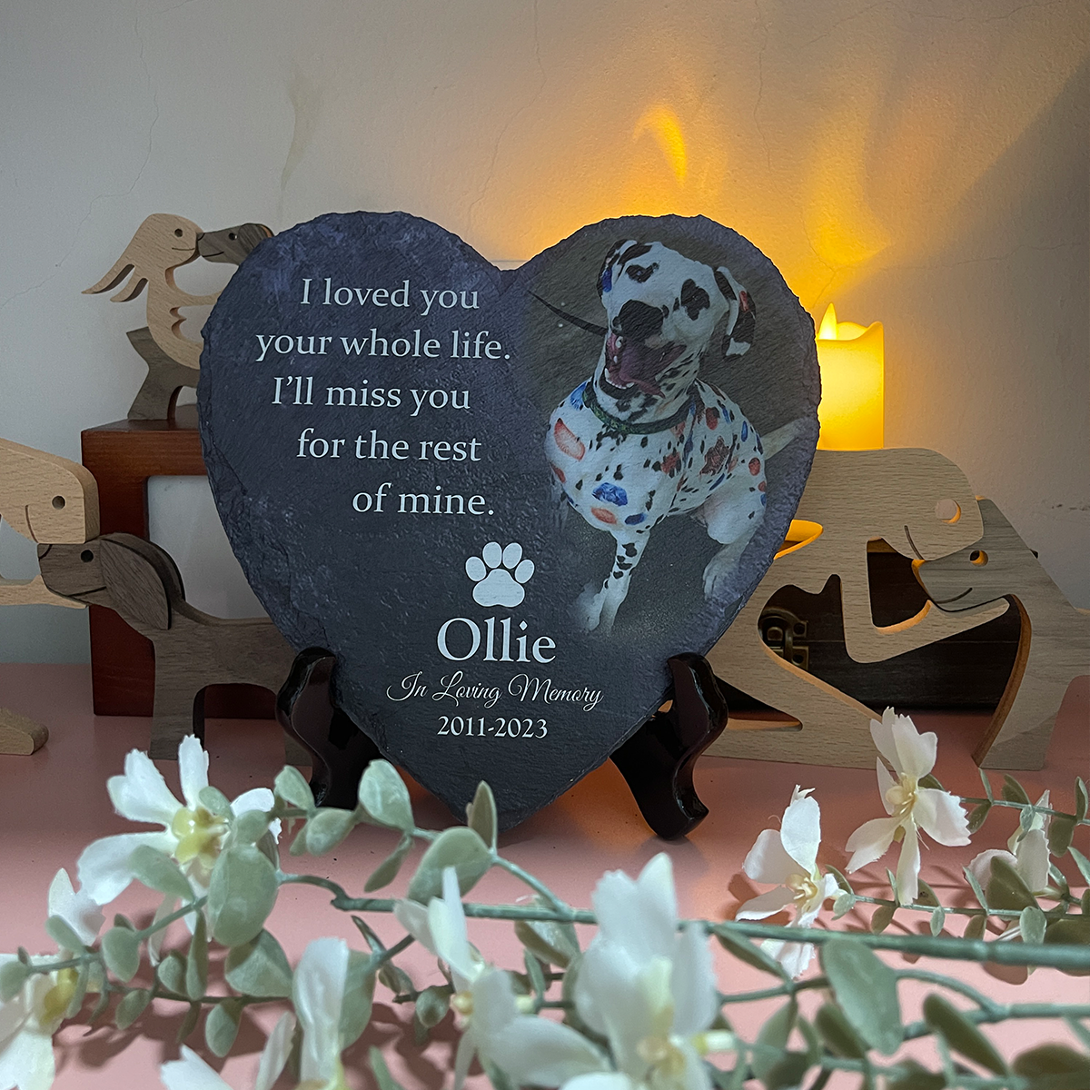 Heartwarming Tribute- I Loved You Your Whole Life, I'll Miss You For The Rest of Mine - Personalized Dog Memorial Stone