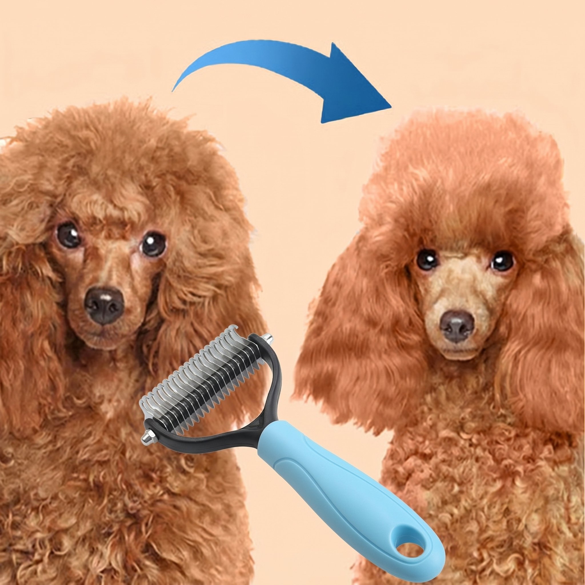 Dual-Sided Pet Grooming Comb for Dogs & Cats