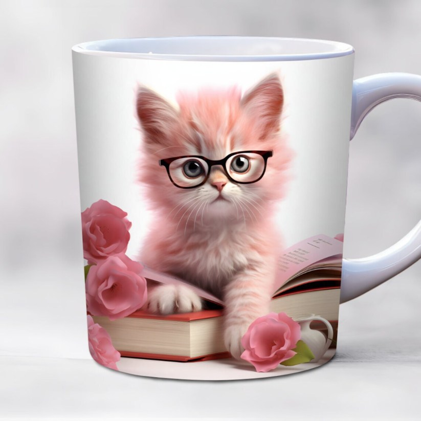 Charming 3D Cat Art Coffee Mug