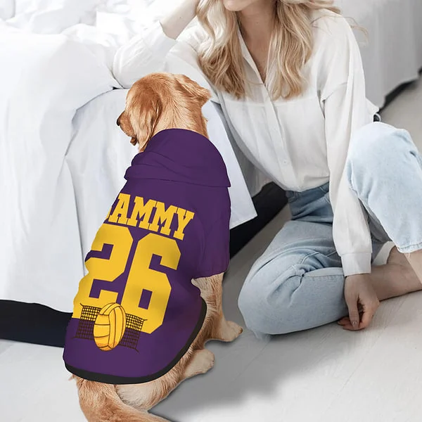Personalized Multicolor Basketball Football Baseball Dog Hoodie with Name Number 