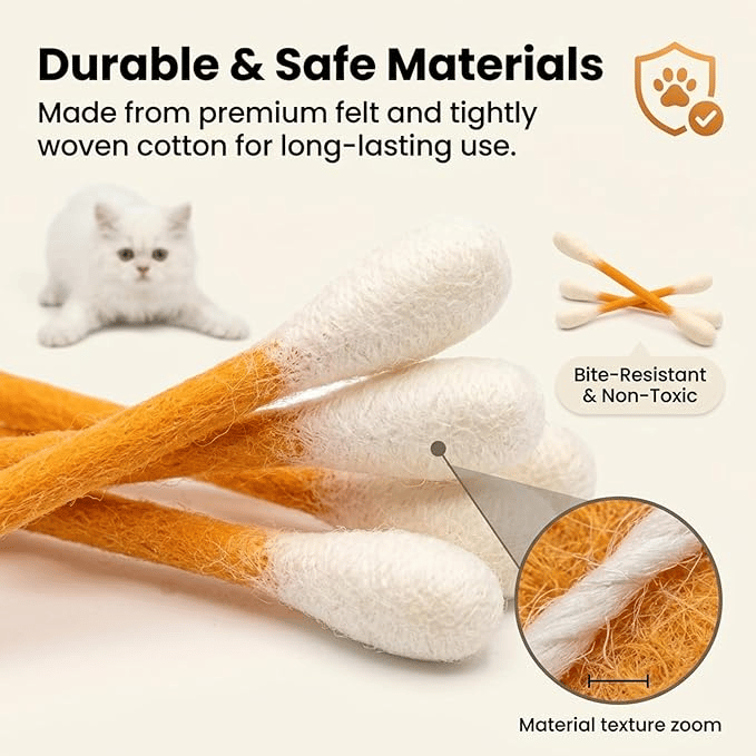 Cotton Swabs Cat Toys with Catnip🐱✨