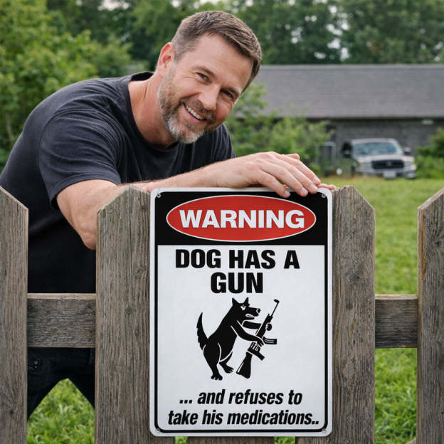 "Guard Dog" Humorous Warning Sign 🐶 — Give Your Neighbors Something to Talk About