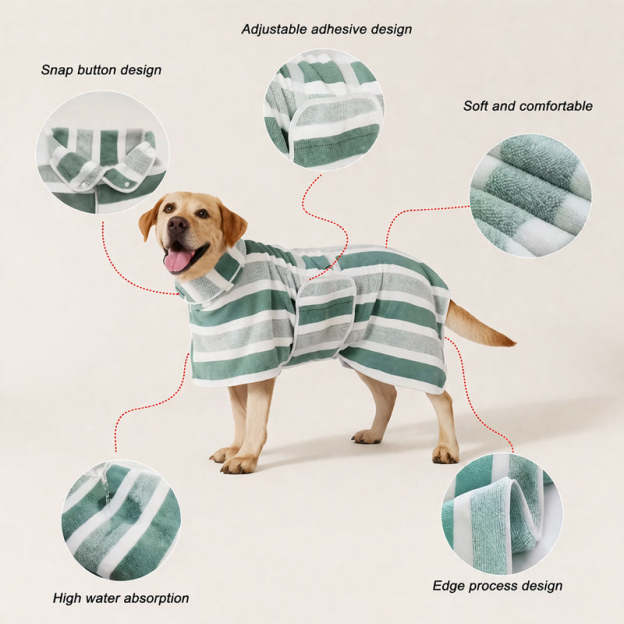 🐶 Pet Quick-Dry Bathrobe Towe