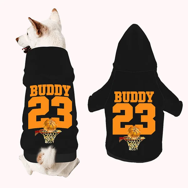 Personalized Multicolor Basketball Football Baseball Dog Hoodie with Name Number 