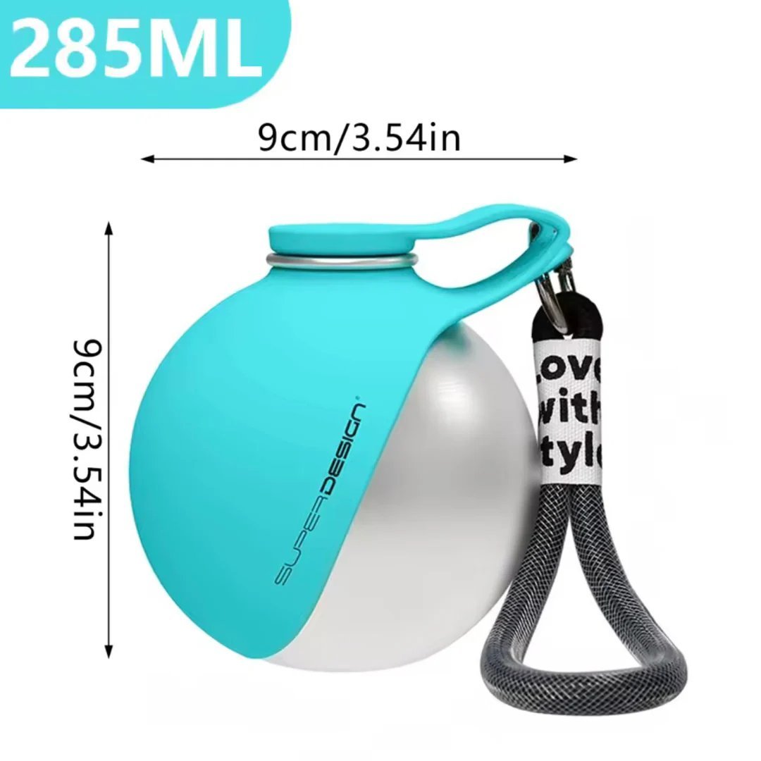 💪 SELLING FAST! 49% OFF 🐾 2-in-1 Stainless Steel Portable Dog Travel Bottle & Bowl