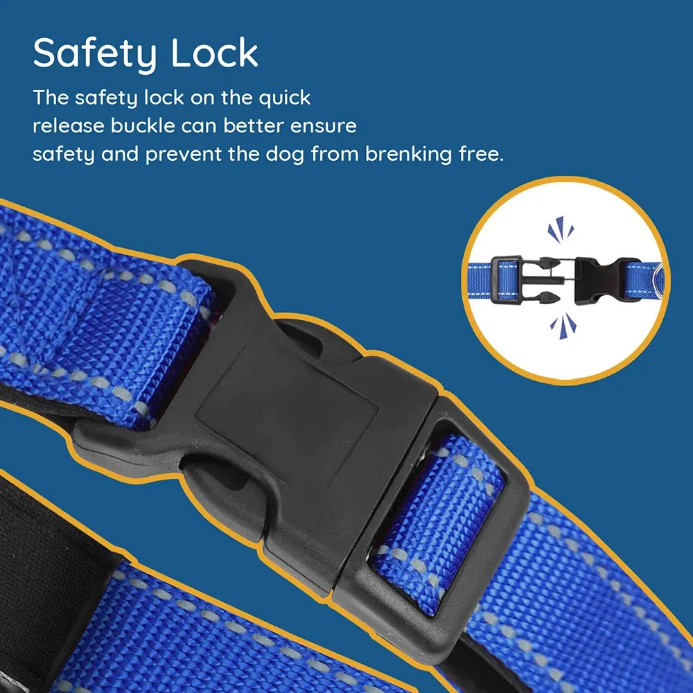 Personalized Multicolor Adjustable Reflective Strips Dog Collar