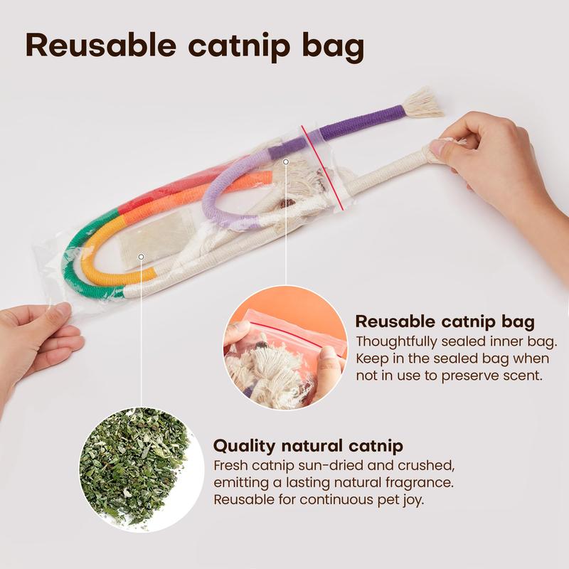 Catnip-Infused Organic Cotton Chew Rope Toys for Cats