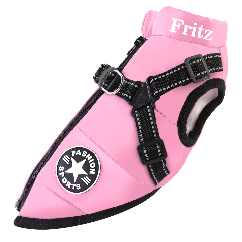 Personalized Warm Waterproof Dog Jacket With Harness