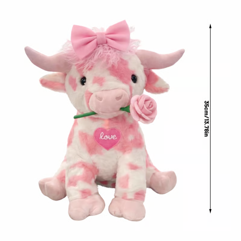 🐮Adorable Pink Highland Cow Plush