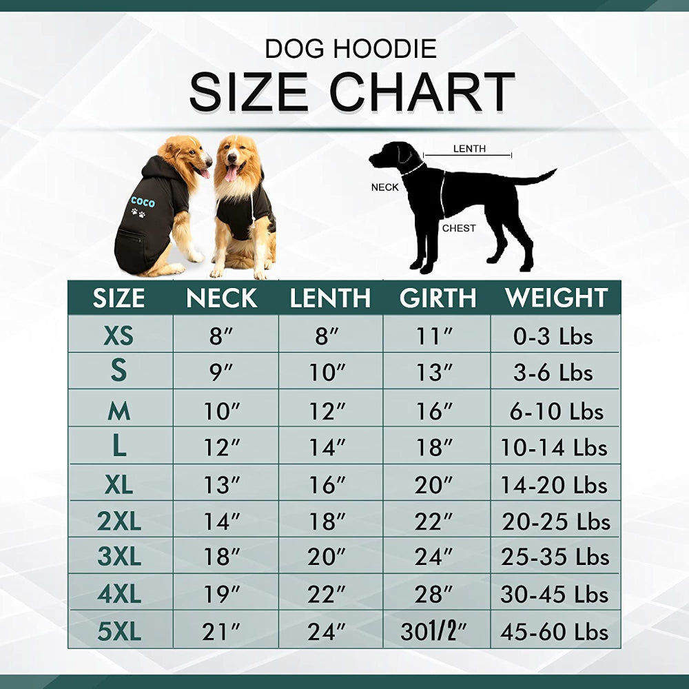 Personalized Dog Hoodie with Name and Paws