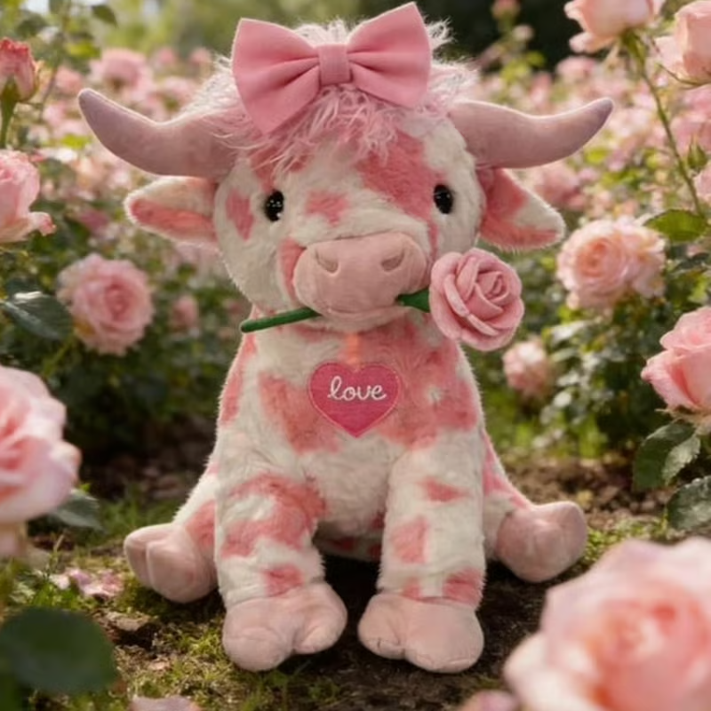 🐮Adorable Pink Highland Cow Plush
