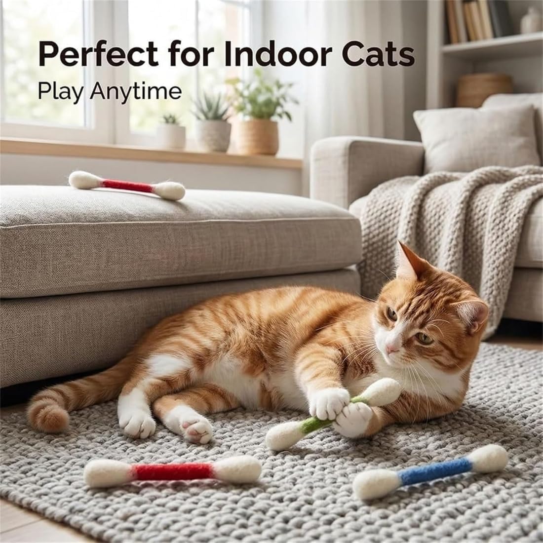 Cotton Swabs Cat Toys with Catnip🐱✨