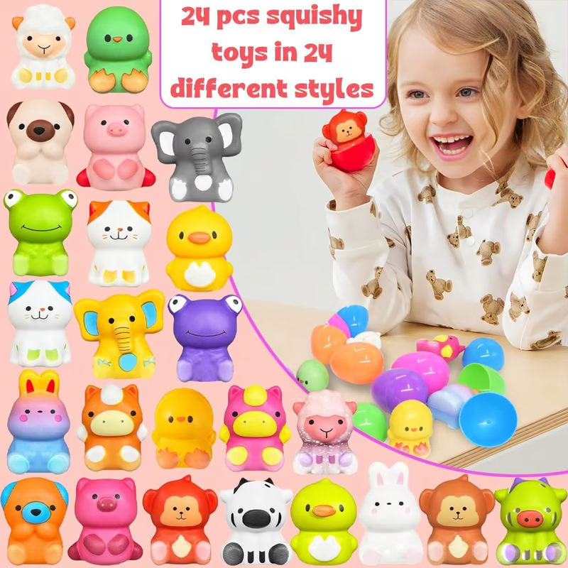 🔥HOT SALE 49% OFF-12/24Pcs Prefilled Easter Eggs, Filled with Slow Rising Squishy Toys