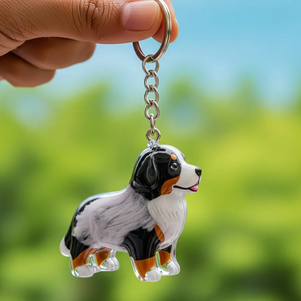 Dog Hair Collector Keychain Charm Memorial Storage Box