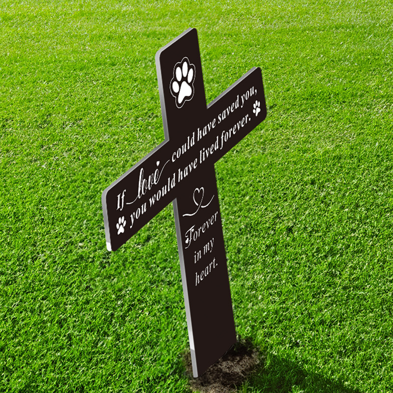 Personalized Dog Memorial Cross for Pet Grave