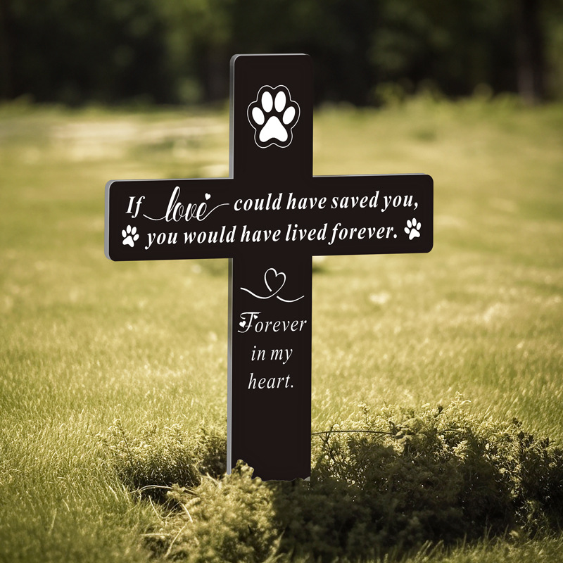Personalized Dog Memorial Cross for Pet Grave