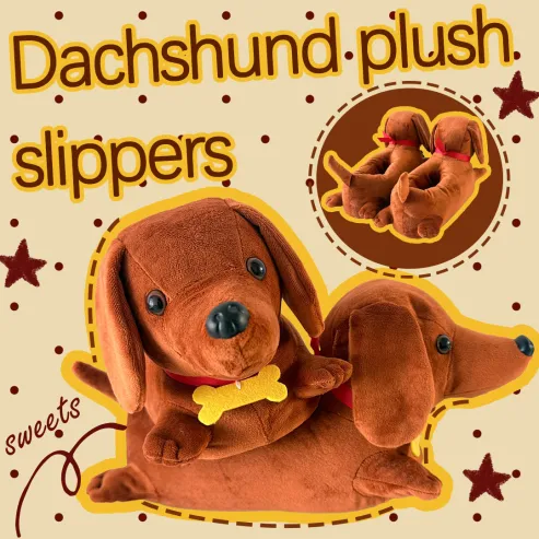 Dachshund Plush Slippers