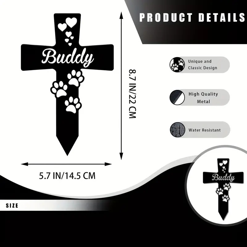Personalized Dog Memorial Cross for Pet Grave