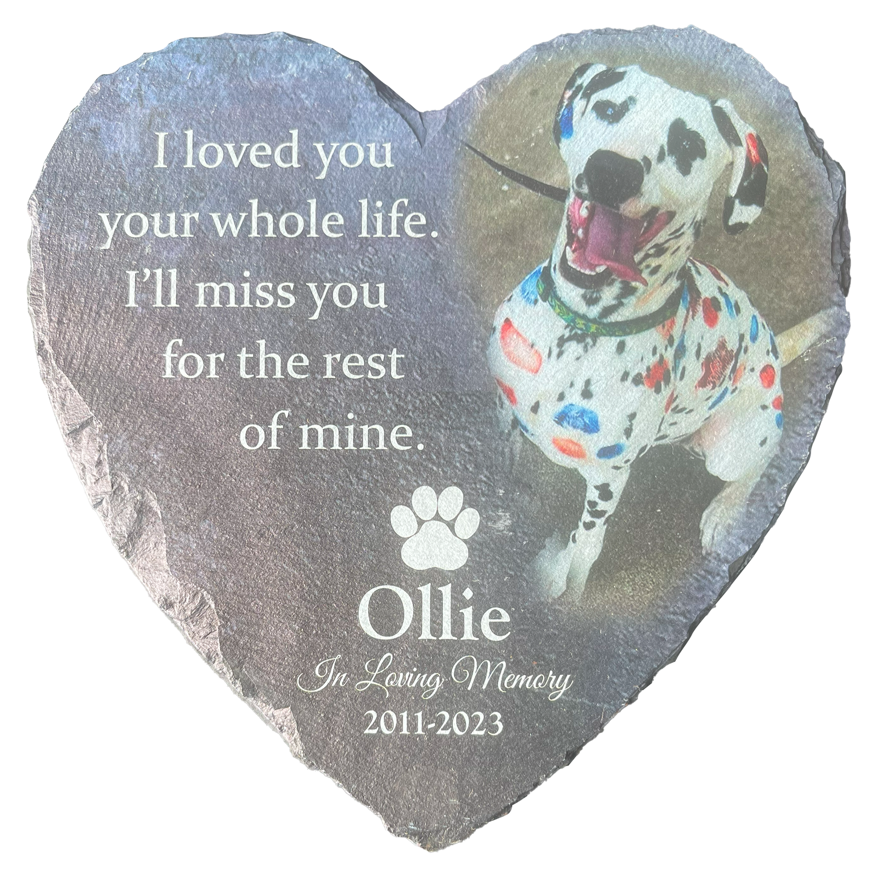 Heartwarming Tribute- I Loved You Your Whole Life, I'll Miss You For The Rest of Mine - Personalized Dog Memorial Stone