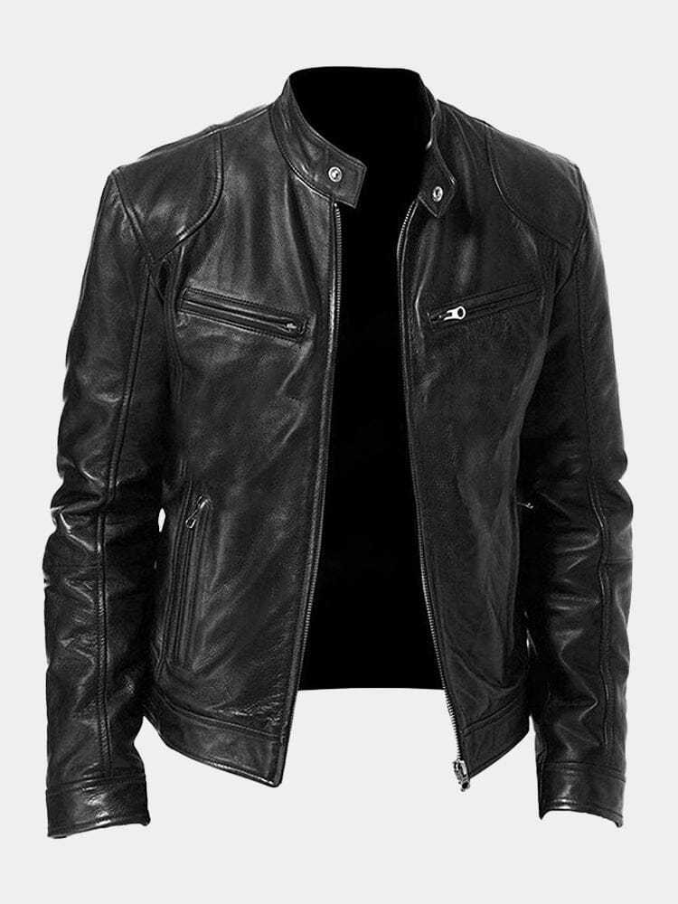 Biker Casual Zipper Leather Jacket