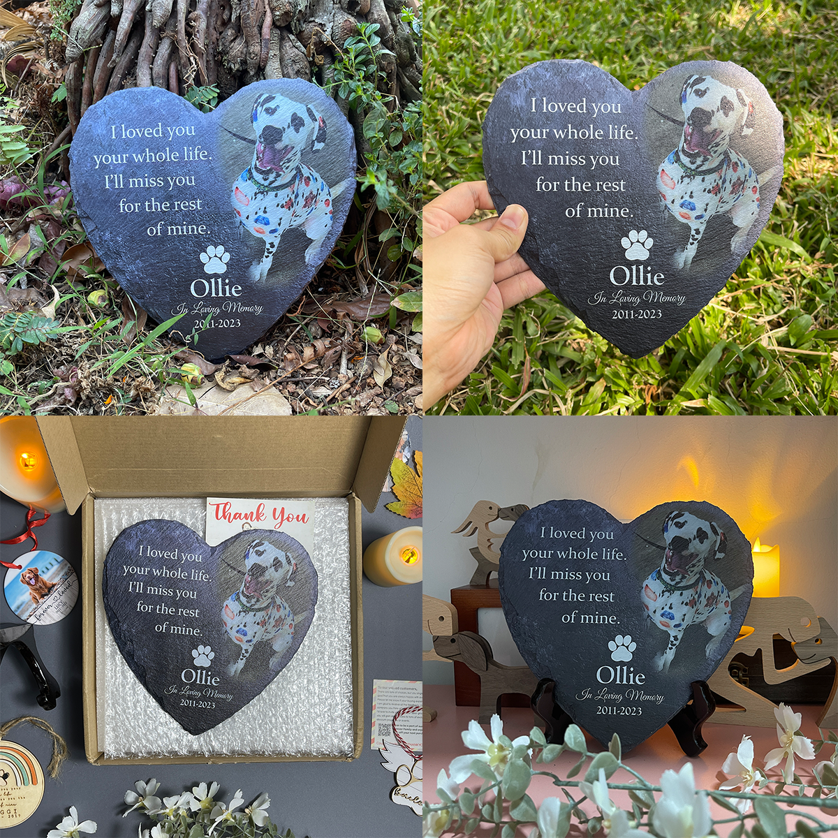 Heartwarming Tribute- I Loved You Your Whole Life, I'll Miss You For The Rest of Mine - Personalized Dog Memorial Stone