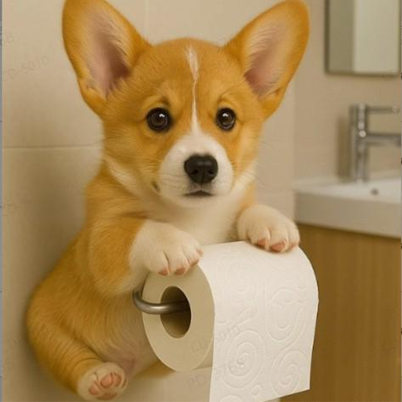 Dog Toilet Paper Roll Holder