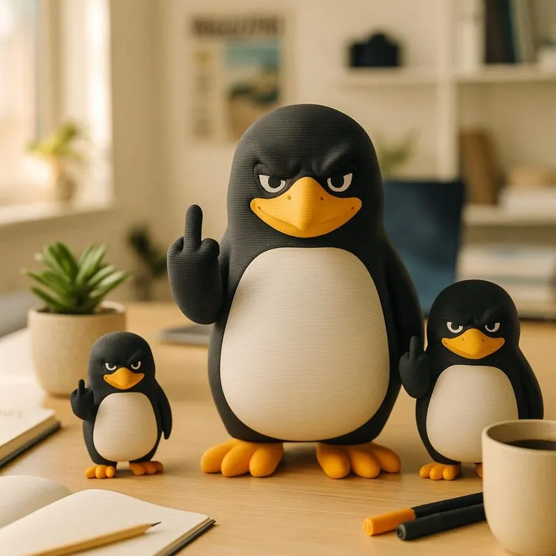 Middle Finger Penguin Figurine
