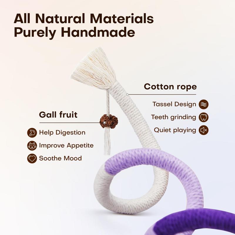 Catnip-Infused Organic Cotton Chew Rope Toys for Cats