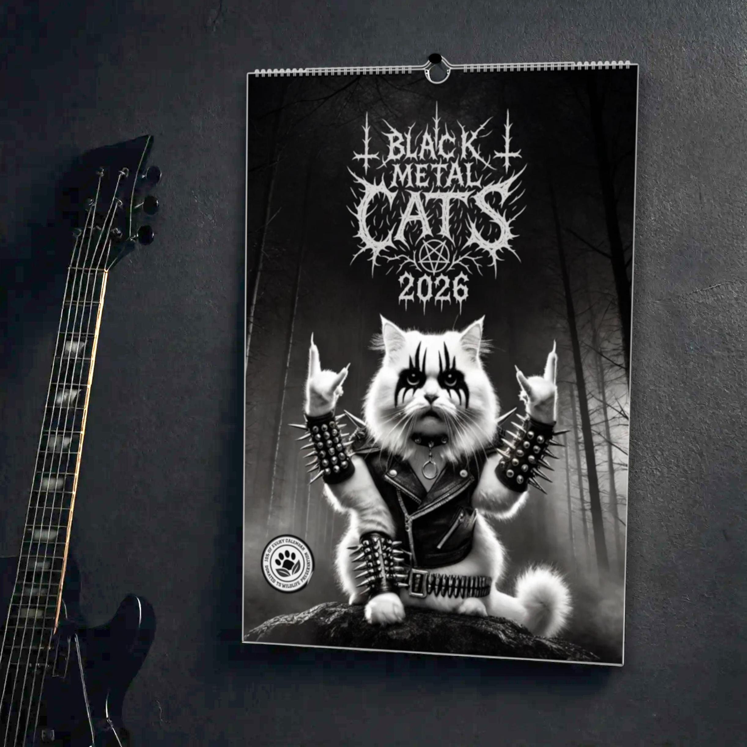 Black Metal Cats 2026 - Wall Calendar 2026