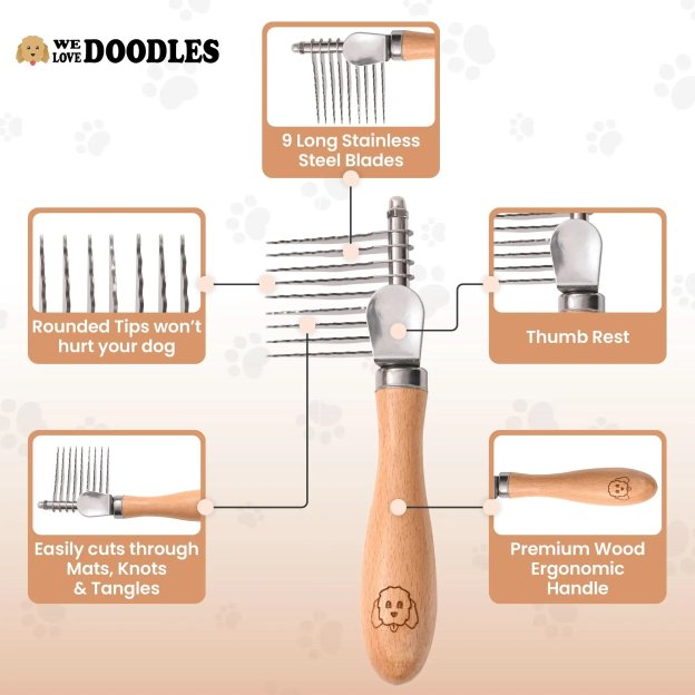🐶Dog Dematting Brush & Undercoat Rake – Say Goodbye to Tangles, Hello to Smooth Fur! ✨